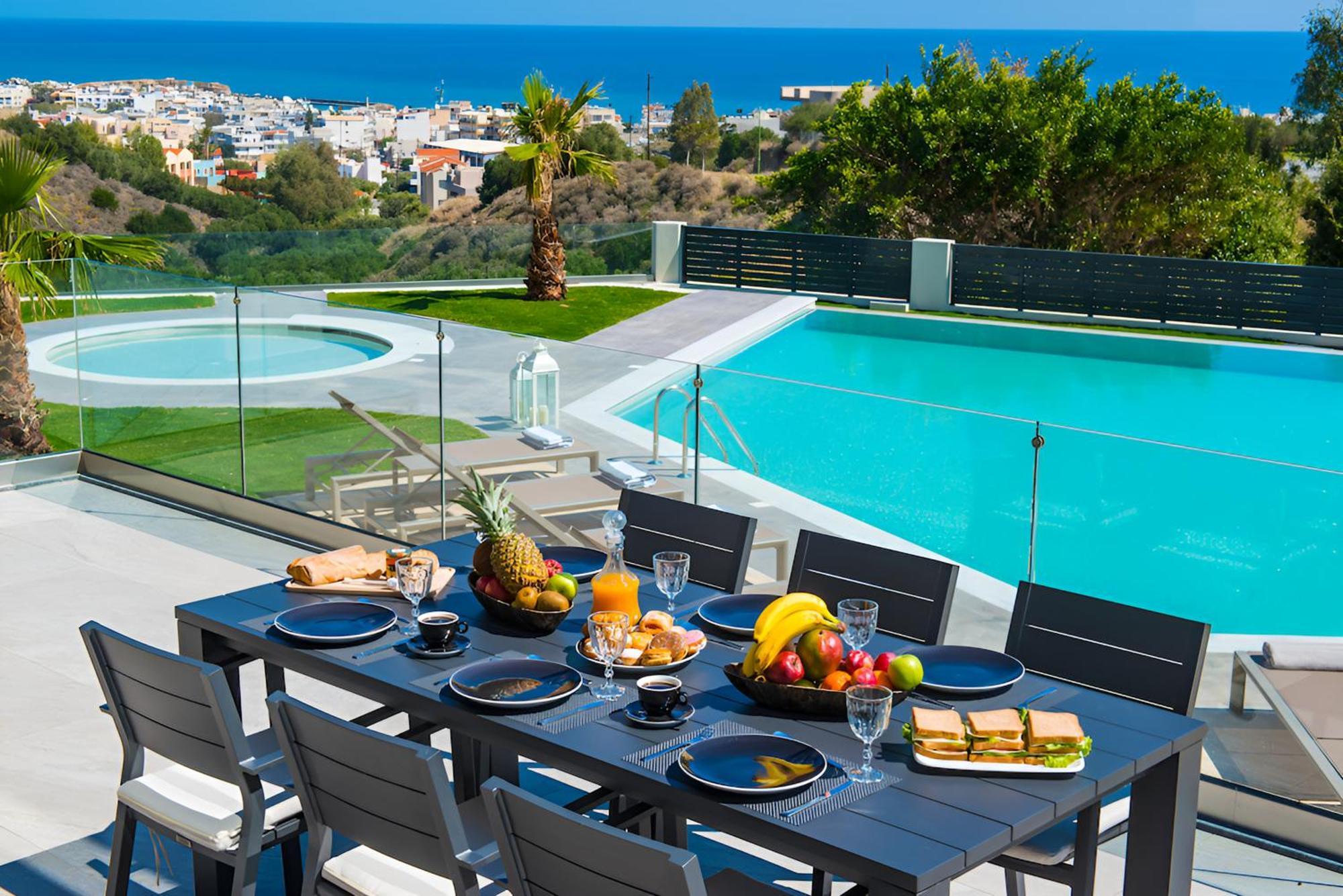 Orama Luxury Villa 4 Bedrooms With Private Pool Herszonisszosz Kültér fotó